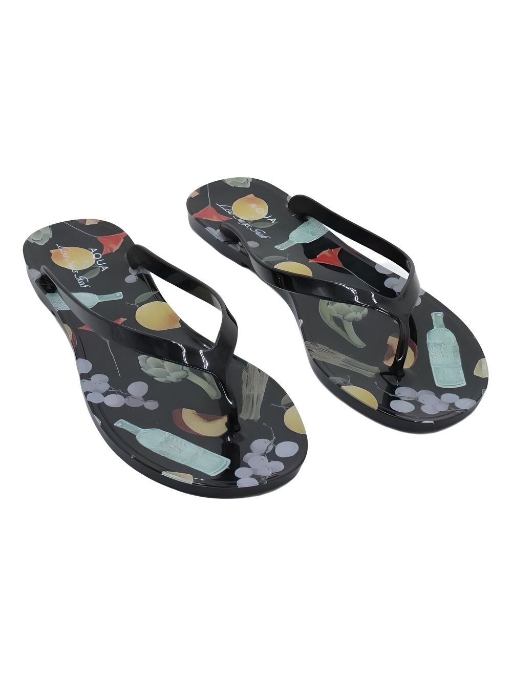 AQUA Womens Fruit Print Jelly Flip Flop Sandals Size 8M